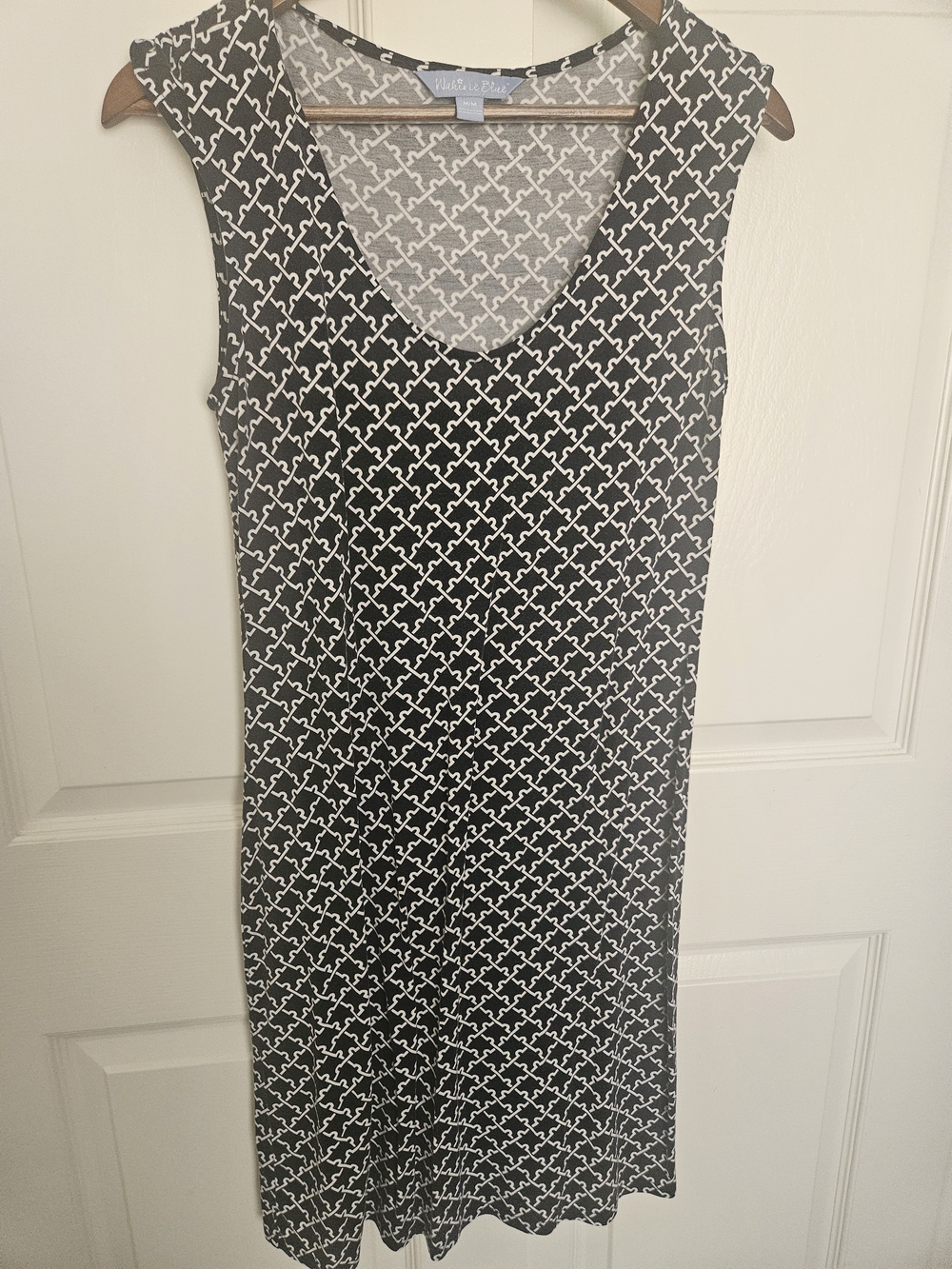 Black & White Patterned Midi Dress